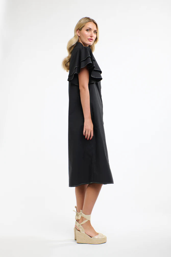 365 DAYS LAINIE FLUTTER DRESS BLACK – Alainn Mae
