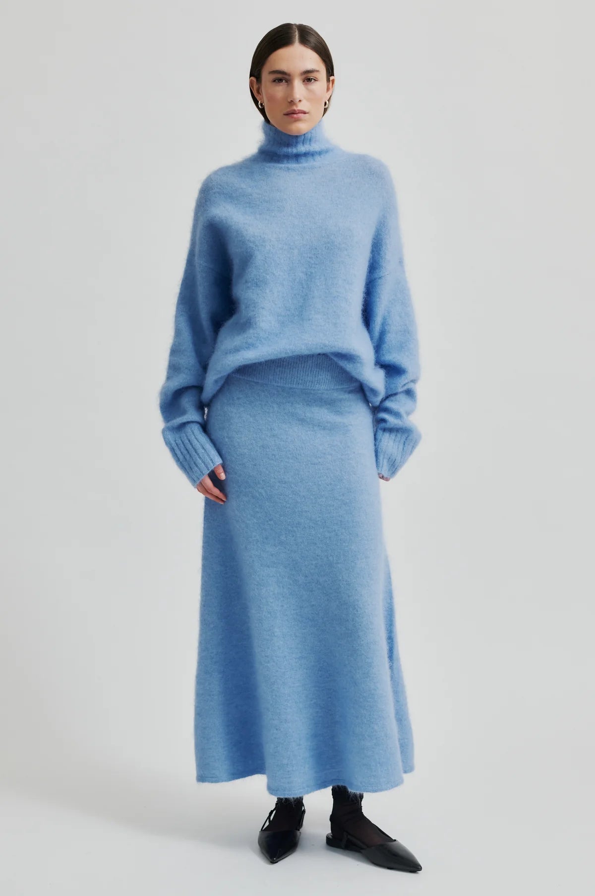 SECOND FEMALE INA VISTABLUE KNITTED A-LINE SKIRT