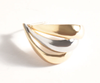 ADORNE TWO TONED CURVED METAL EARRINGS