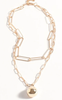 ADORNE LAYERED BALL DROP NECKLACE