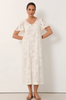 ADORNE HARLOW MIDI LACE DRESS IVORY/WHITE
