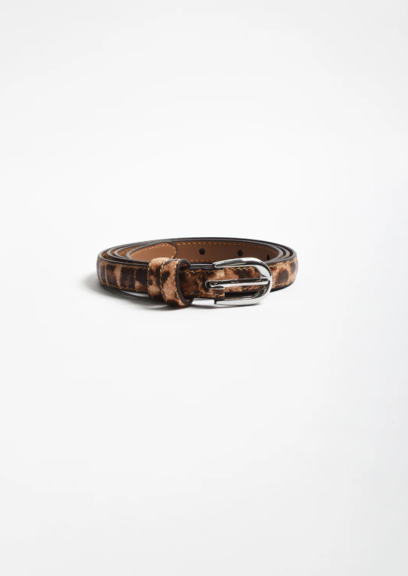 ADORNE THIN LEOPARD PRINT BELT