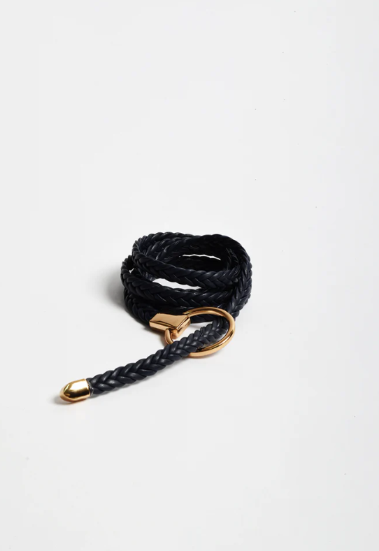 ADORNE NAVY/GOLD PLAITED BELT
