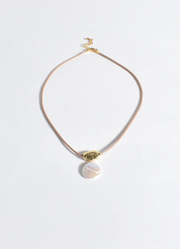 ADORNE METAL POD PEARL DROP NECKLACE