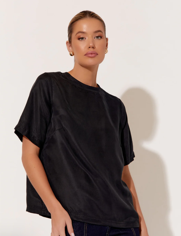 ADORNE ARDEN CUPRO TOP BLACK