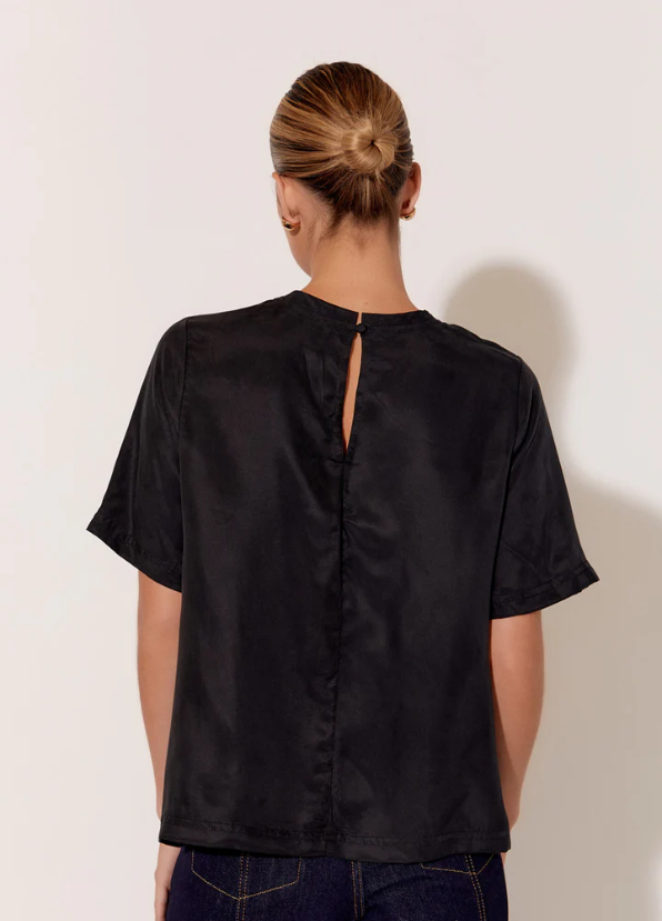 ADORNE ARDEN CUPRO TOP BLACK