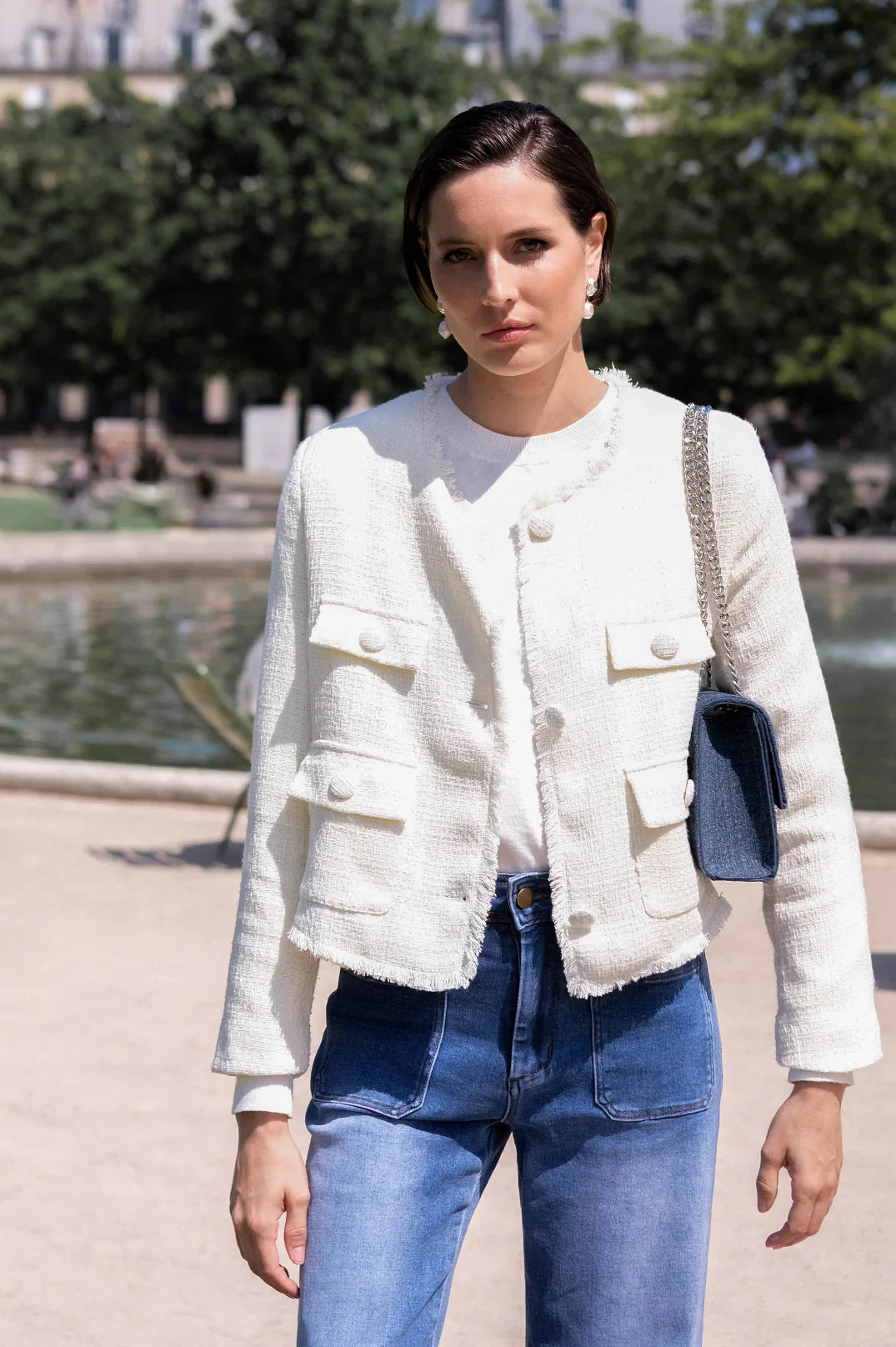 ADORNE MICHAELA TWEED JACKET CREAM