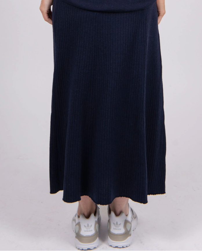 BRIDGE AND LORD SKIRT WITH FLARED HEM NAVY
