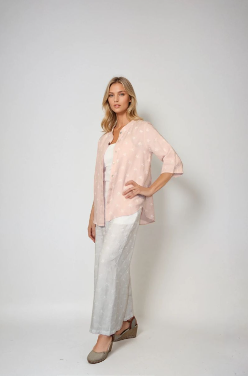 BLUEBERRY LINEN SHIRT DUSTY PINK