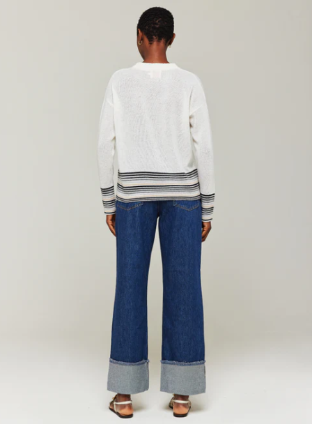 BRODIE MINI STRIPE PEARL CREW