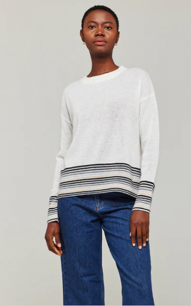 BRODIE MINI STRIPE PEARL CREW