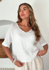 BYPIAS CARA LINEN TOP WHITE