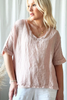 BYPIAS  CARA LINEN TOP LIGHT PINK