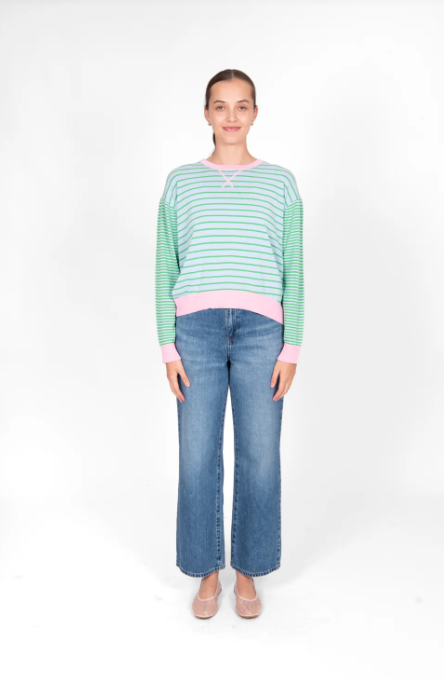 B&L STRIPE PULLOVER WITH CURVED HEM