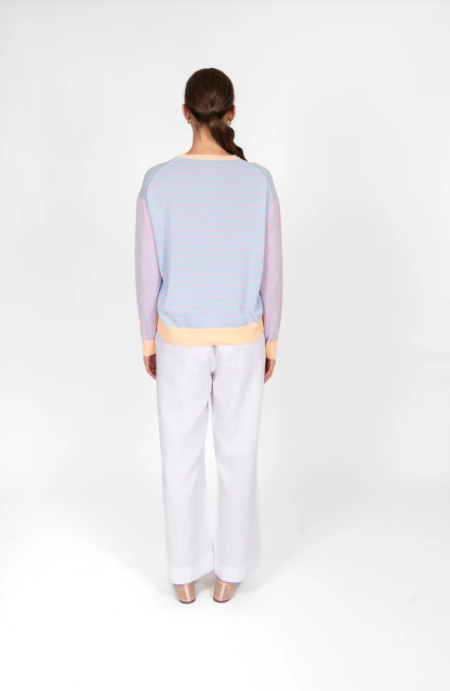 B&L STRIPE PULLOVER WITH CURVED HEM