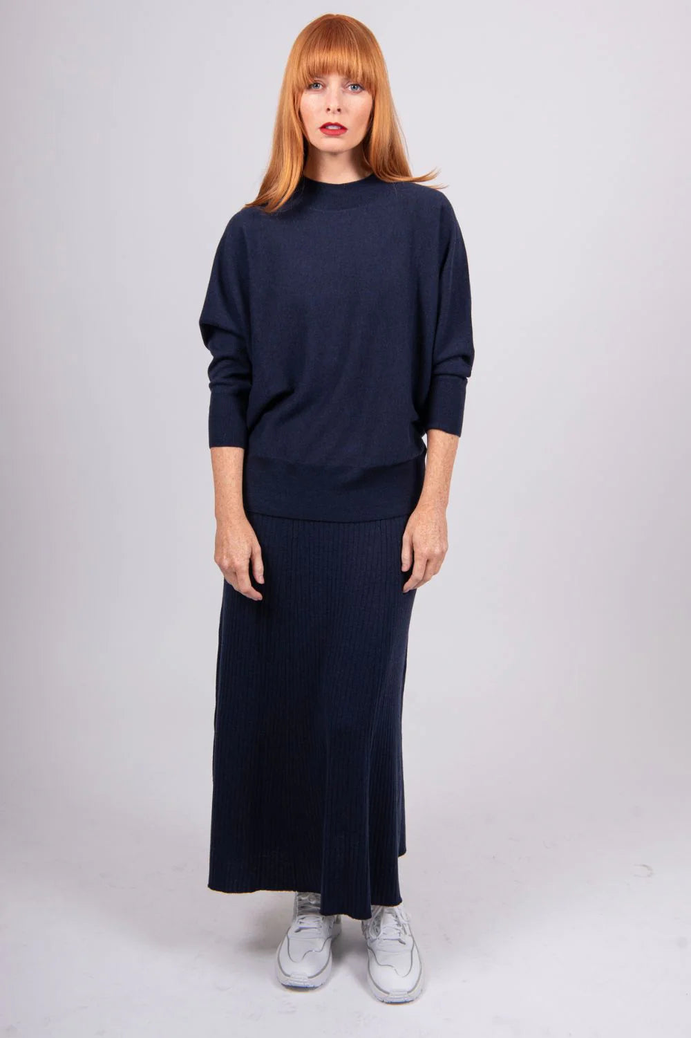 BRIDGE AND LORD DOLMAN 3/4 SLEEVE PULLOVER NAVY