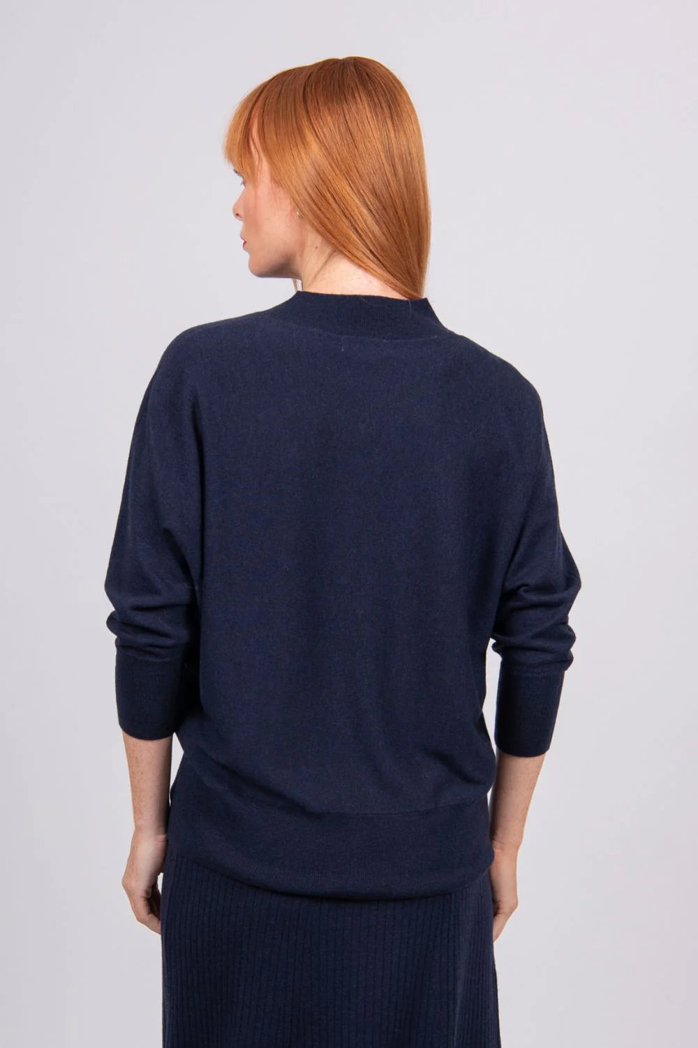 BRIDGE AND LORD DOLMAN 3/4 SLEEVE PULLOVER NAVY