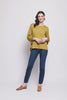 FOIL EYE SPY TOP CHARTREUSE MERINO