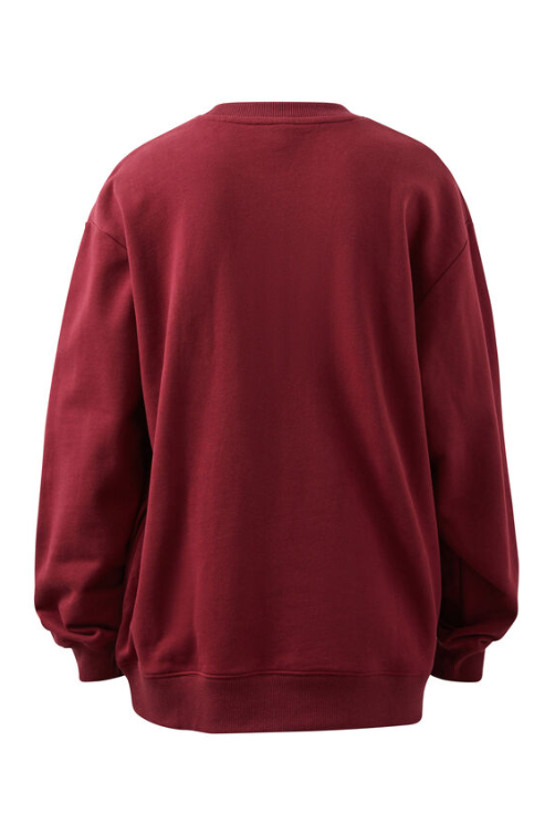 CERES LIFE ISLA O/SIZED CREW BURGUNDY/BLUE