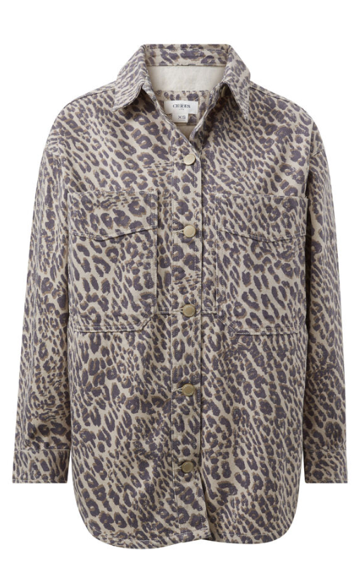 CERES LIFE BOBBI SIDE POCKET SHACKET LEOPARD