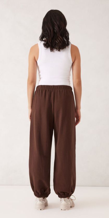 CERES LIFE BOWIE BARREL LEG TRACKPANT CHOCOLATE