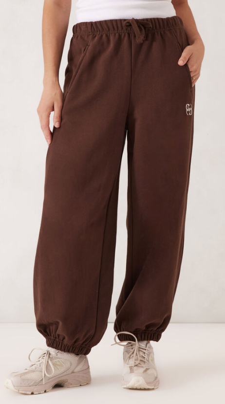 CERES LIFE BOWIE BARREL LEG TRACKPANT CHOCOLATE
