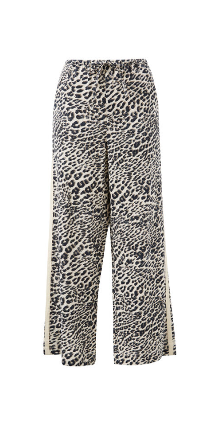 CERES LIFE RELAXED DRAWSTRING PANT/LEOPARD LINEN BLEND