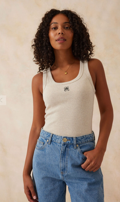 CERES LIFE CONTOUR RIB SCOOP TANK OATMEAL