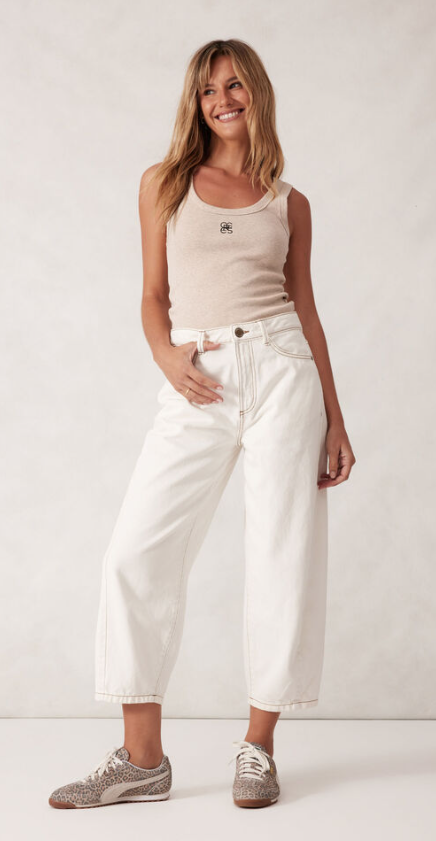 CERES LIFE CONTOUR RIB SCOOP TANK OATMEAL