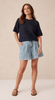 CERES LIFE SQUARE KNIT BOXY TEE NAVY