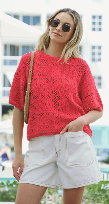 CERES LIFE RELAXED FRONT  POCKET ECRU SHORTS