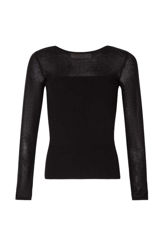COOP A LITTLE KNIT TOP BLACK