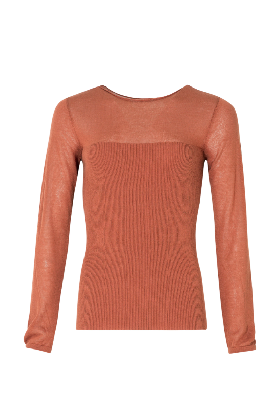 COOP A LITTLE KNIT TOP TERRACOTTA