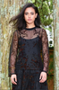 CURATE NEVER TEE LATE BLACK MESH TOP