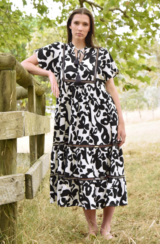 CURATE TOO THE MAX DRESS BLACK/WHITE