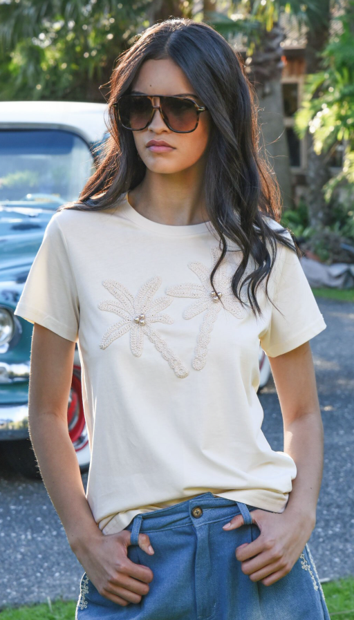 COOP CALM YOUR PALM ECRU T-SHIRT