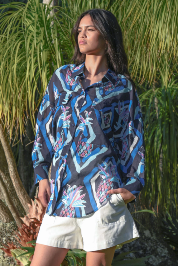 COOP TAKE IT EASY SHIRT BLUE ALOHA