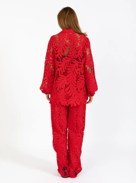 COSTER SCARLET RED LACE SHIRT