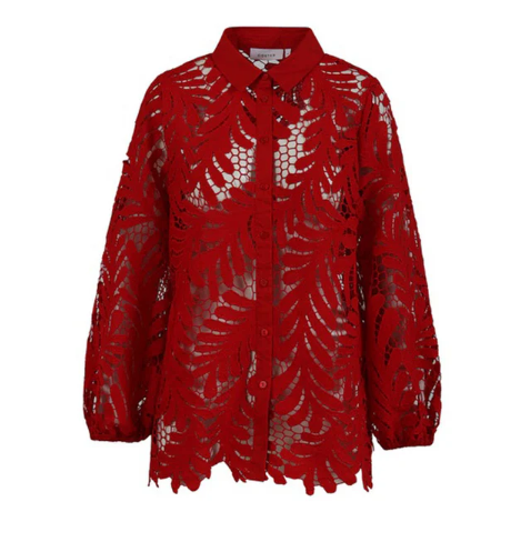COSTER SCARLET RED LACE SHIRT
