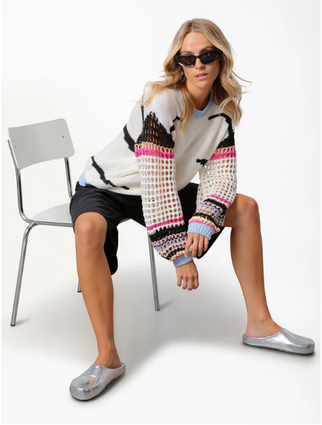 COSTER STRIPE KNIT CROCHET SLEEVES MIX