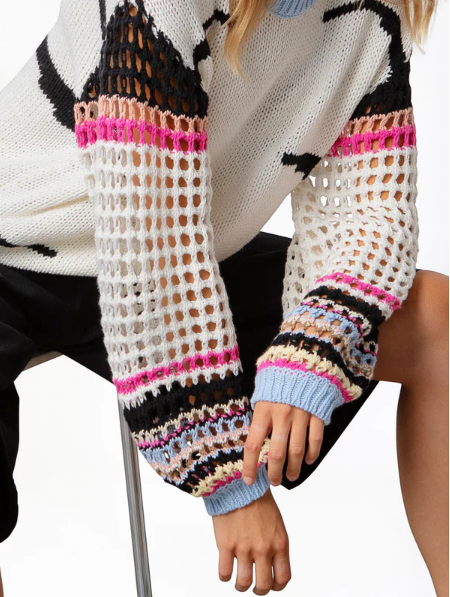 COSTER STRIPE KNIT CROCHET SLEEVES MIX