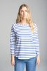 C+P+S RAGLAN STRIPE TEE WHITE/BLUE