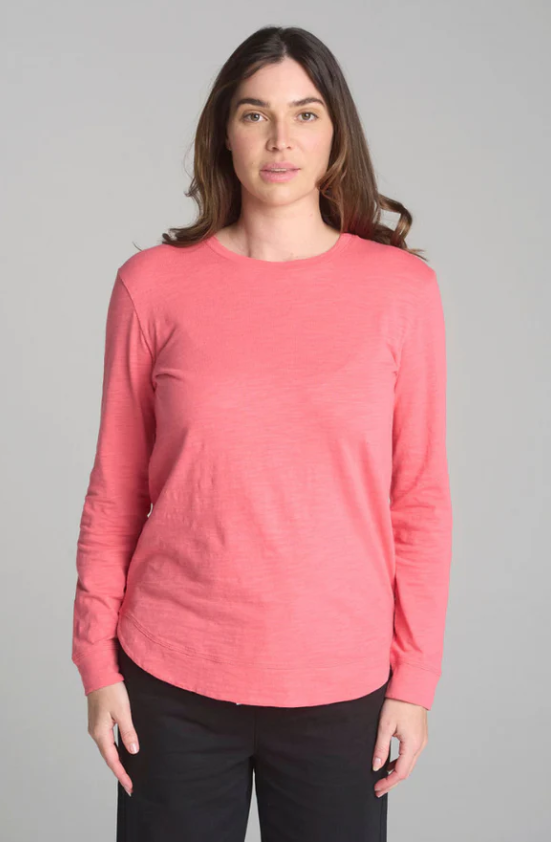 C+P+S SHAPED HEM L/S TEE CORAL