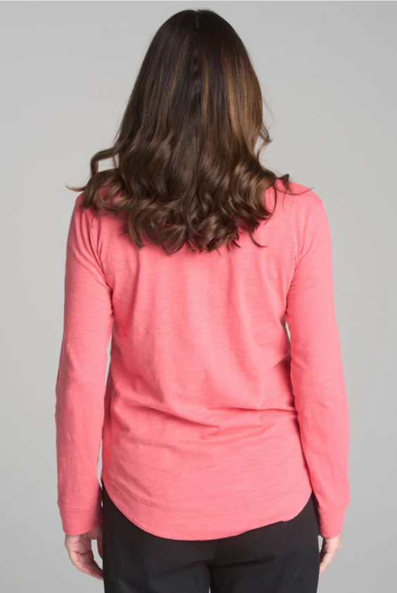 C+P+S SHAPED HEM L/S TEE CORAL