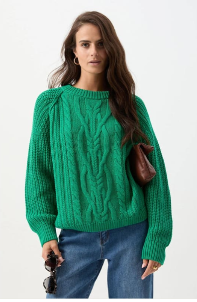 C+P+S CHUNKY CABLE JUMPER JOLLY GREEN