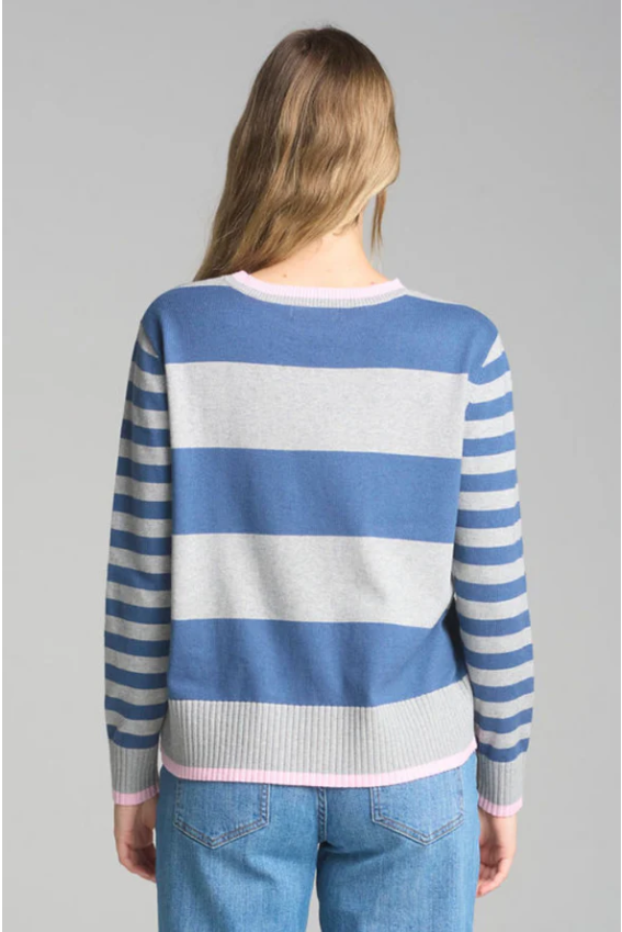 C+P+S STRIPE PREPPY CREW NECK KNIT