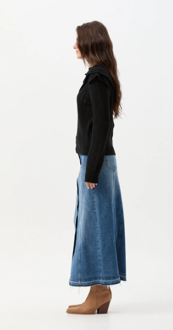 C+P+S RUFFLE  KNIT JUMPER BLACK MAGIC