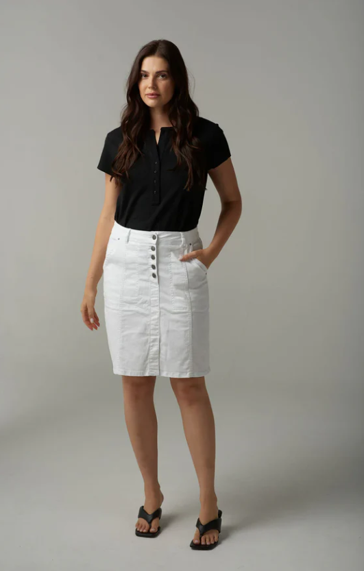 CLOTH+PAPER+SCISSORS HENLEY TEE BLACK