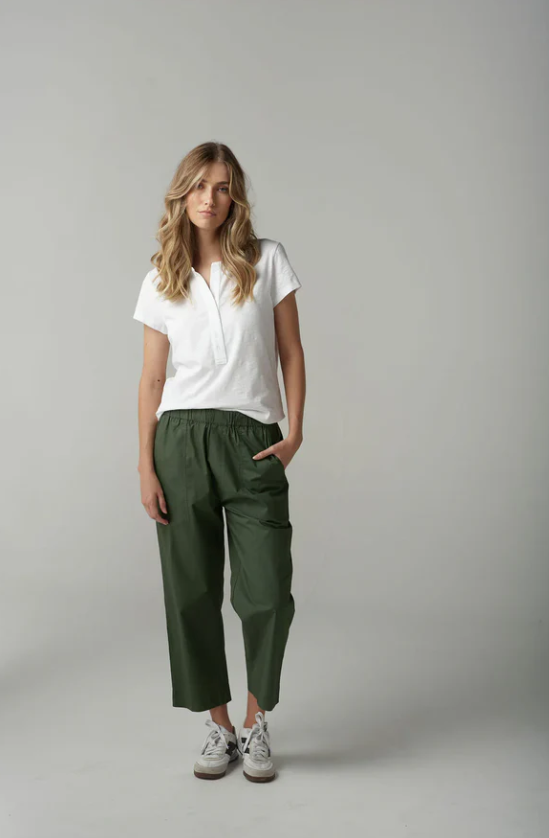 CLOTH+PAPER+SCISSORS HENLEY TEE WHITE