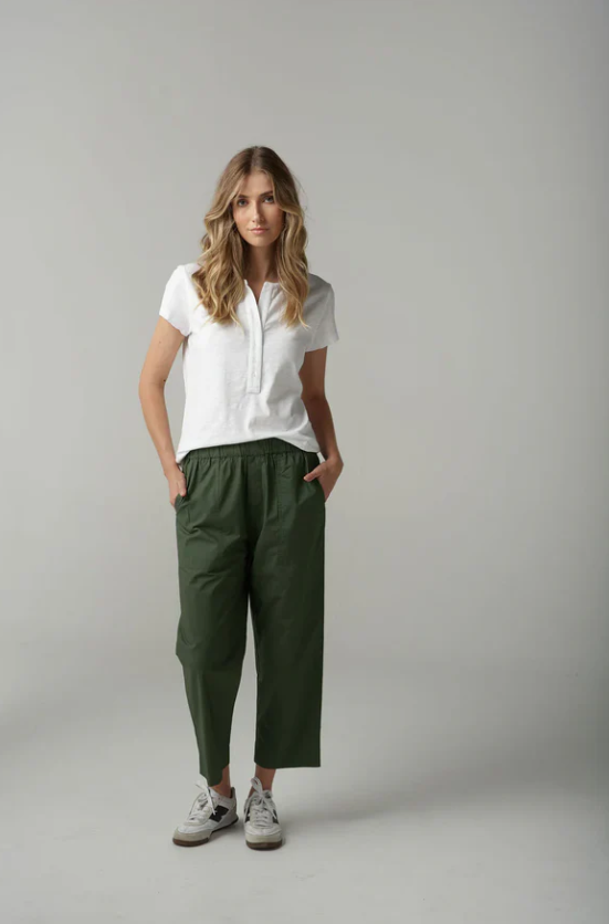 CLOTH+PAPER+SCISSORS HENLEY TEE WHITE